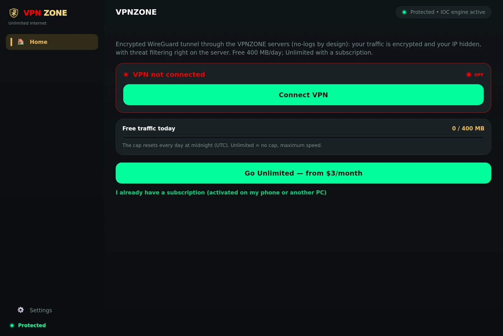 VPNZONE — Windows